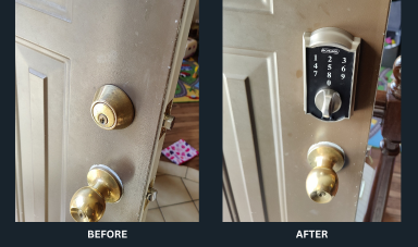 Keypad lock installation